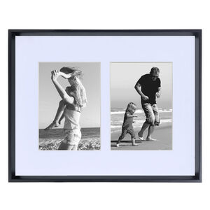 Double 5"x7" Reine Wood Bevelled Frame - Black